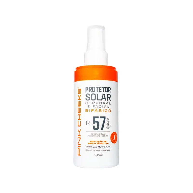 Pink Cheeks - Protetor Solar Bifásico Corporal e Facial FPS 57 FPUVA 30 - 100ml
