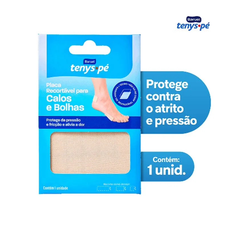Placa Recortável Para Calos E Bolhas Baruel Tenys Pé Tamanho Único Com 1 Unidade