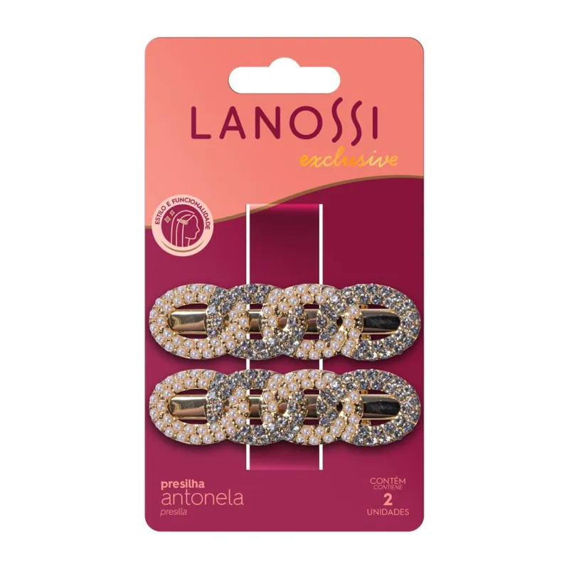 Presilhas De Cabelo Lanossi Antonela 2 Unidades