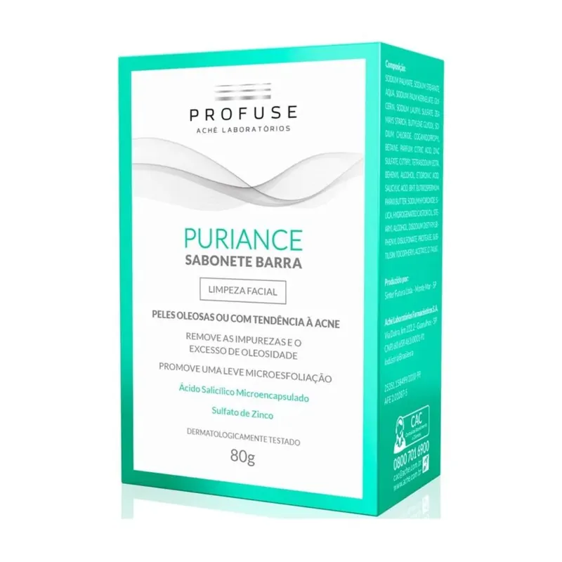 Profuse Puriance Sabonete Barra Pele Oleosa Ou Com Tendência À Acne 80g