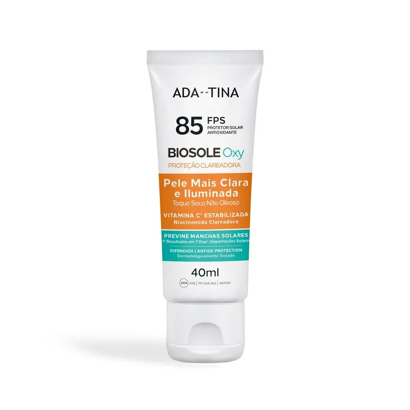 Protetor Biosole Oxy FPS 85 Ada Tina Clareador 15 Manchas 40ml