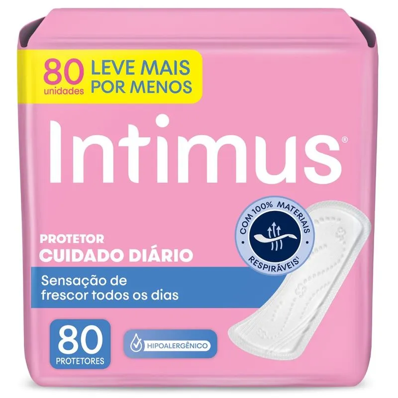 Protetor Diário Intimus Cuidado Diário 80 Unidades