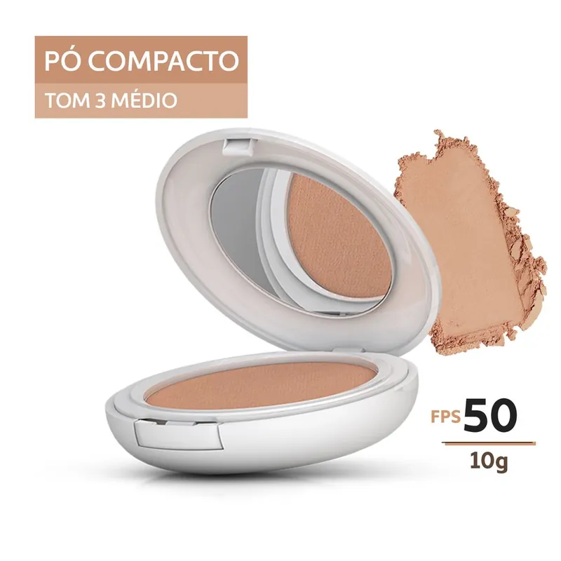 Protetor Solar Facial Episol Color FPS50 Morena Pó Compacto 10g