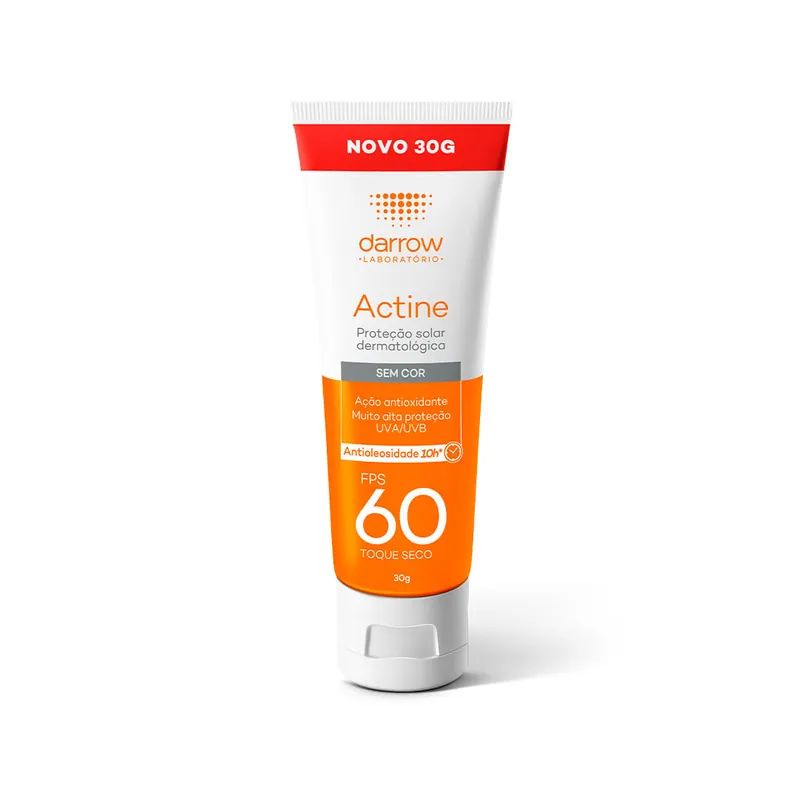 Protetor Solar Facial Darrow Actine Antioleosidade FPS60 Sem Cor 30g