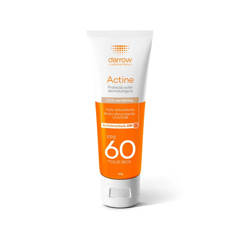 Protetor Solar Facial Actine Color FPS60 Antioleosidade 10h Com Cor 40g