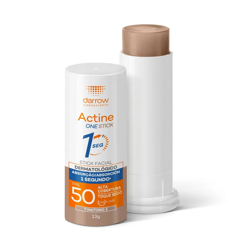 Protetor Solar Facial Actine One Stick Cor 2 Fps50 13g