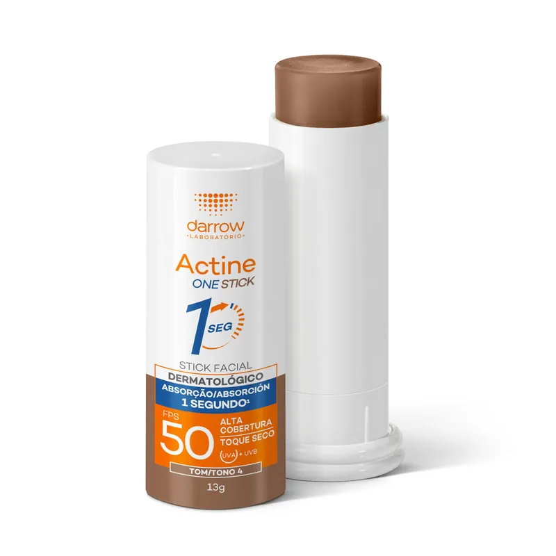 Protetor Solar Facial Actine One Stick Cor 4 Fps50 13g