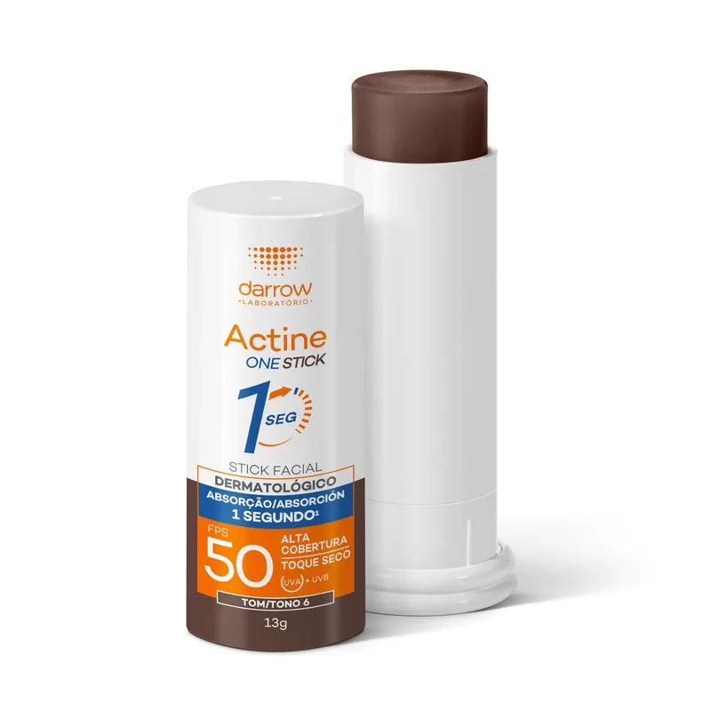 Protetor Solar Facial Actine One Stick Cor 6 Fps50 13g