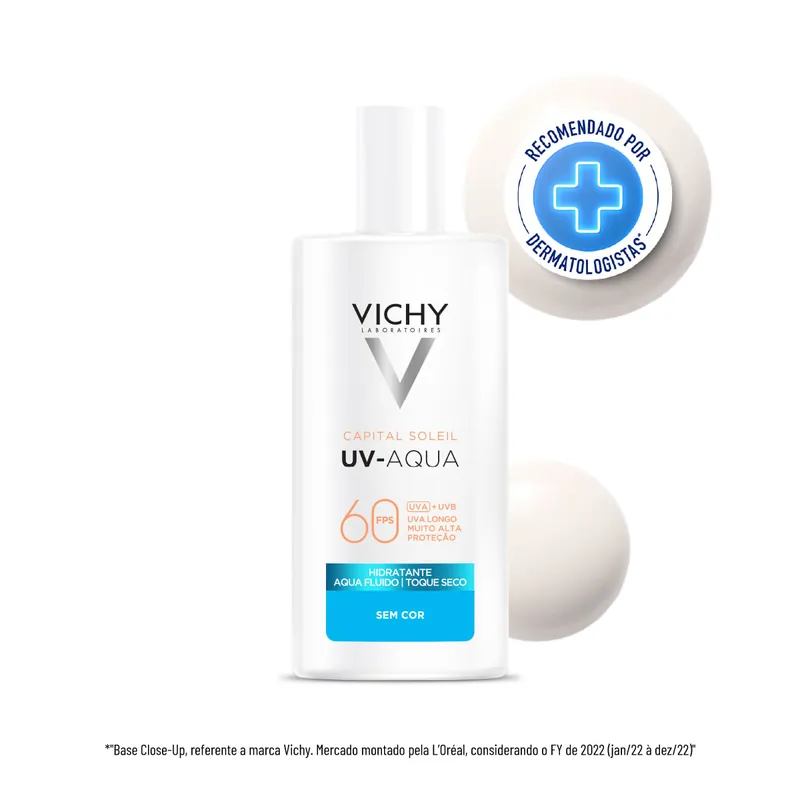 Protetor Solar Facial Vichy Capital Soleil Aqua-Fluido Toque Seco Uv-Aqua FPS60 40ml