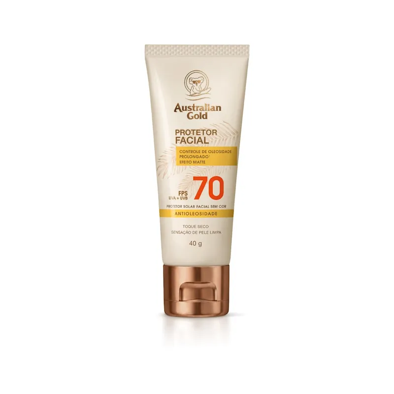 Protetor Solar Facial Australian Gold Antioleosidade Fps 70 Sem Cor 40g