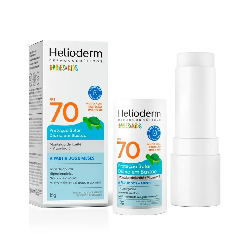 Protetor Solar Facial Helioderm Fps90 Kids Stick 16g