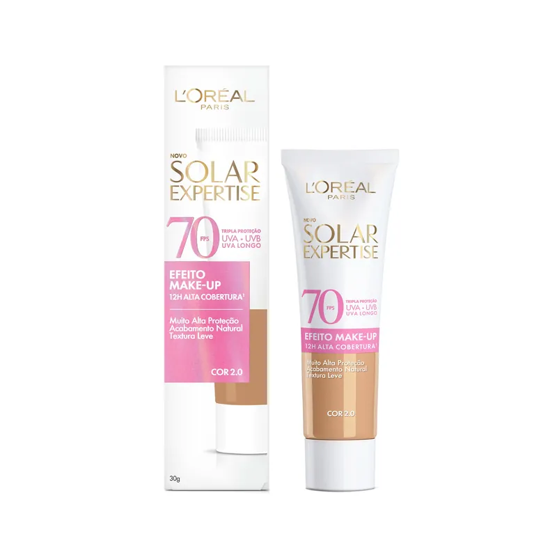 Protetor Solar Facial L’Oréal Paris Solar Expertise Efeito Make Up Com Cor 2.0 FPS70 30g