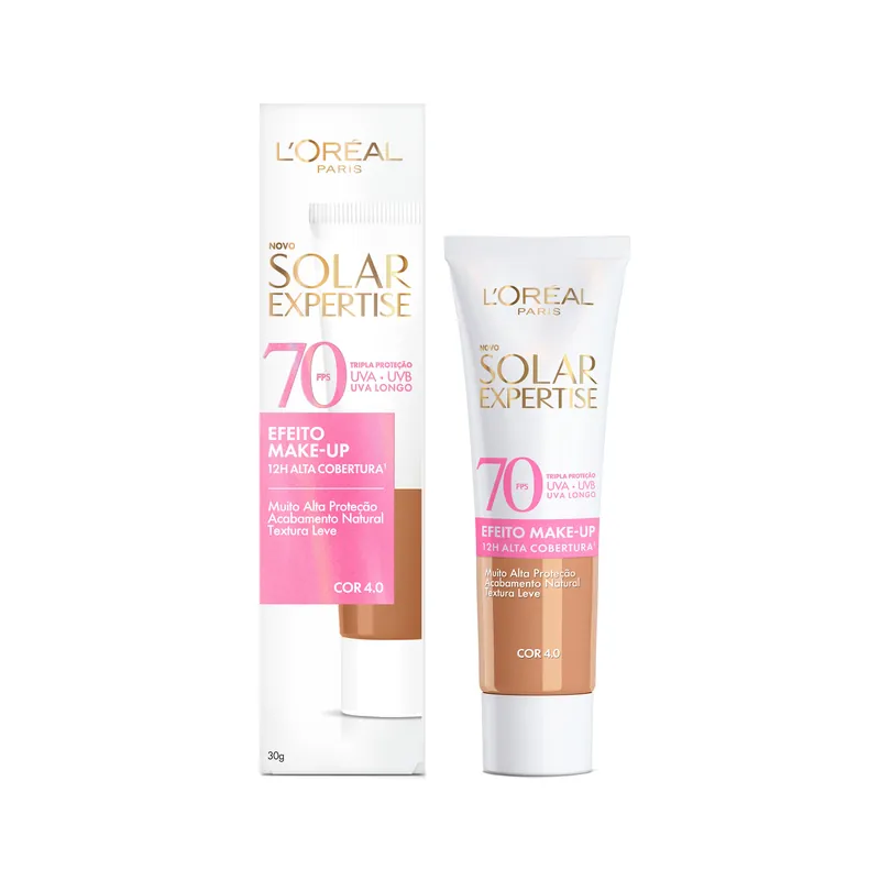 Protetor Solar Facial L’Oréal Paris Solar Expertise Efeito Make Up Com Cor 4.0 FPS70 30g