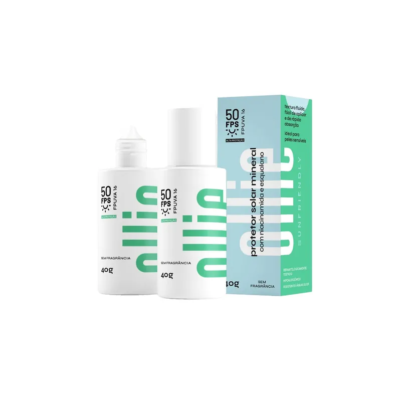 Protetor Solar Facial Ollie Fluido Mineral Fps50 40g