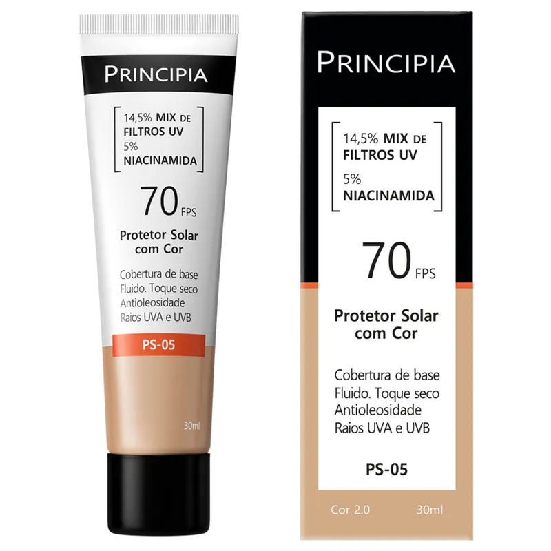 Protetor Solar Facial Principia Ps-05 Cor 2.0 Fps70 30ml