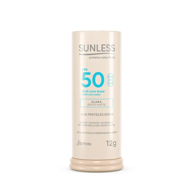 Protetor Solar Facial Sunless 50fps Com Base Clara 12g