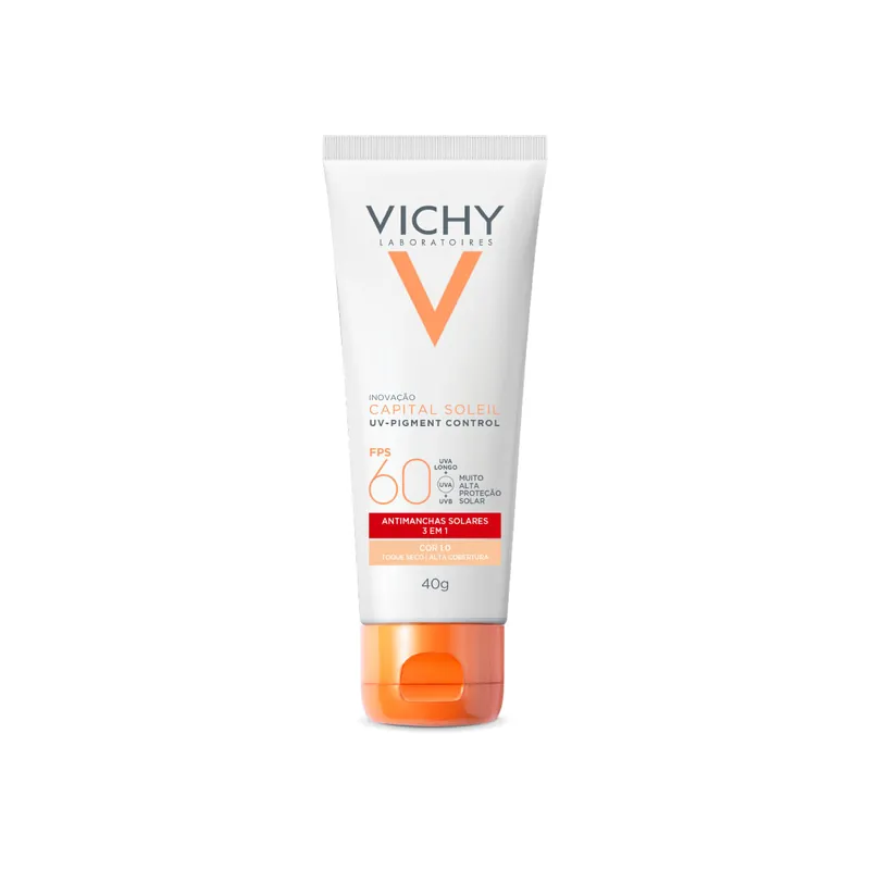 Protetor Solar Facial Vichy Capital Soleil UV Pigment Control FPS60 Antimanchas 3 em 1 Cor 1.0 40g