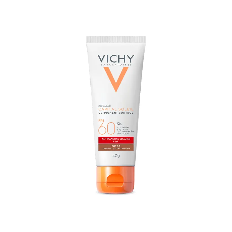 Protetor Solar Facial Vichy Capital Soleil UV Pigment Control FPS60 Antimanchas 3 em 1 Cor 5,0 40g