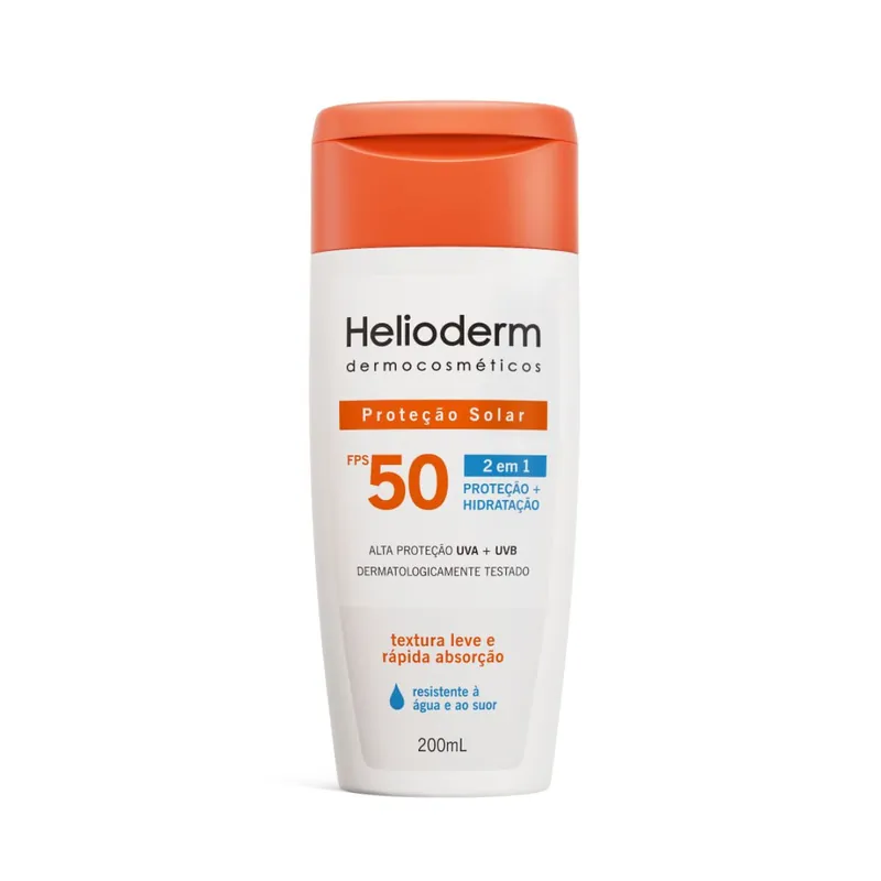 Protetor Solar Helioderm Suncare 2 em 1 FPS50 Resistente à Água 200ml