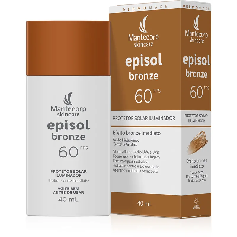Protetor Solar Iluminador Facial Episol Bronze Fps60 40ml