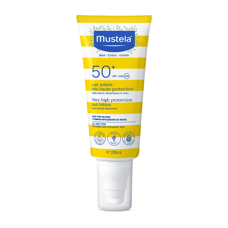 Protetor Solar Mustela FPS50+ Sem Perfume Resistente à Água 200ml