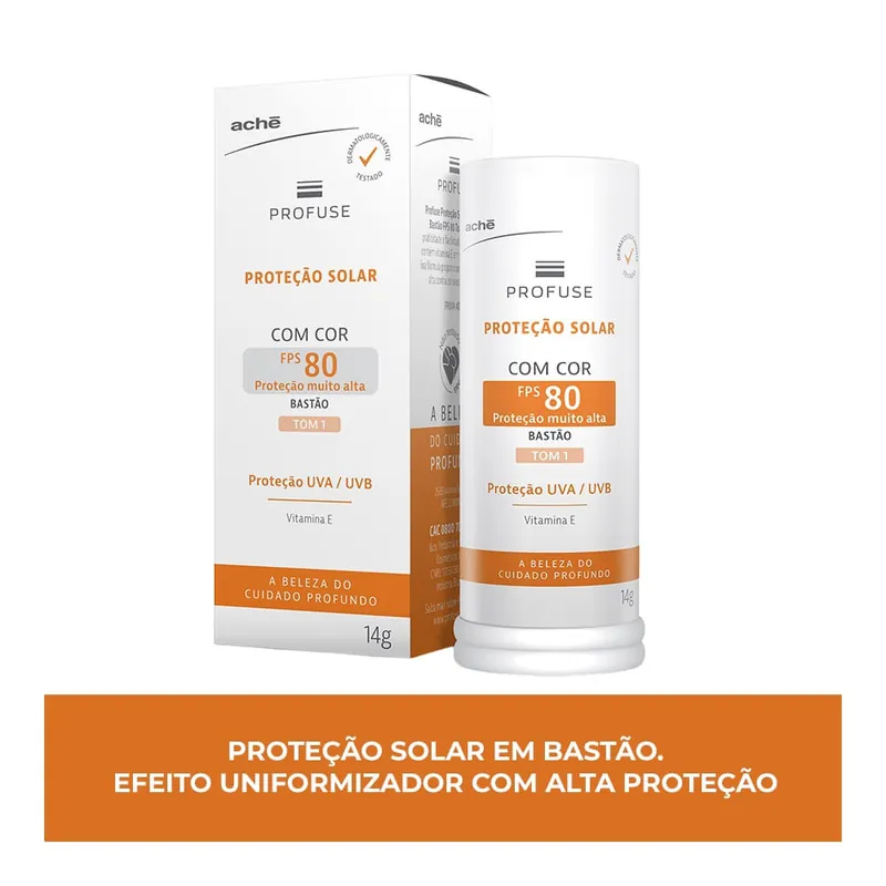 Protetor Solar Profuse Stick Fps80 Tom 1 14g