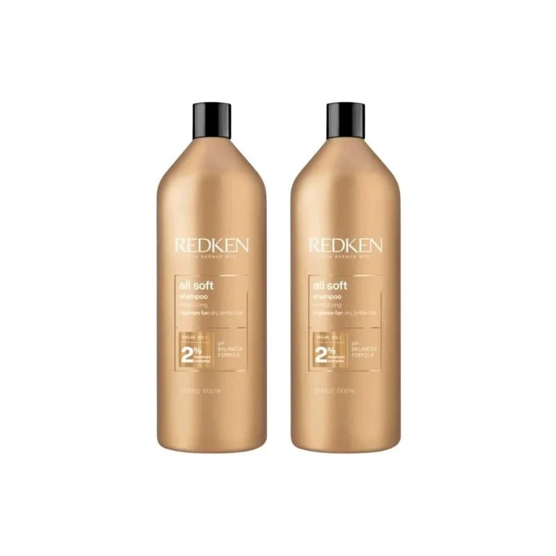 Redken All Soft Argan Oil - Kit 2 Shampoos 1000ml