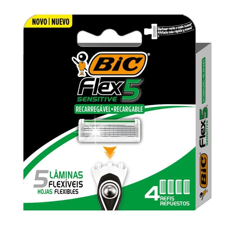 Refill Bic Flex5 Sensitive 4 Unidades