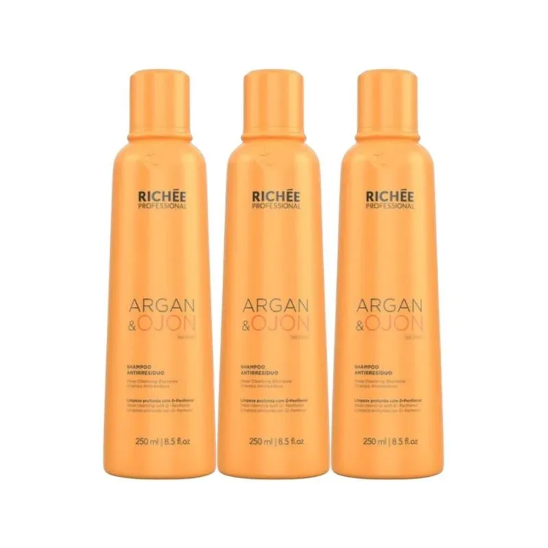 Richée Professional Argan e Ojon - Kit 3 Shampoo 250ml