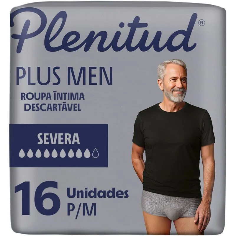 Roupa Íntima Descartável Plenitud Plus Men P/M 16 Unidades