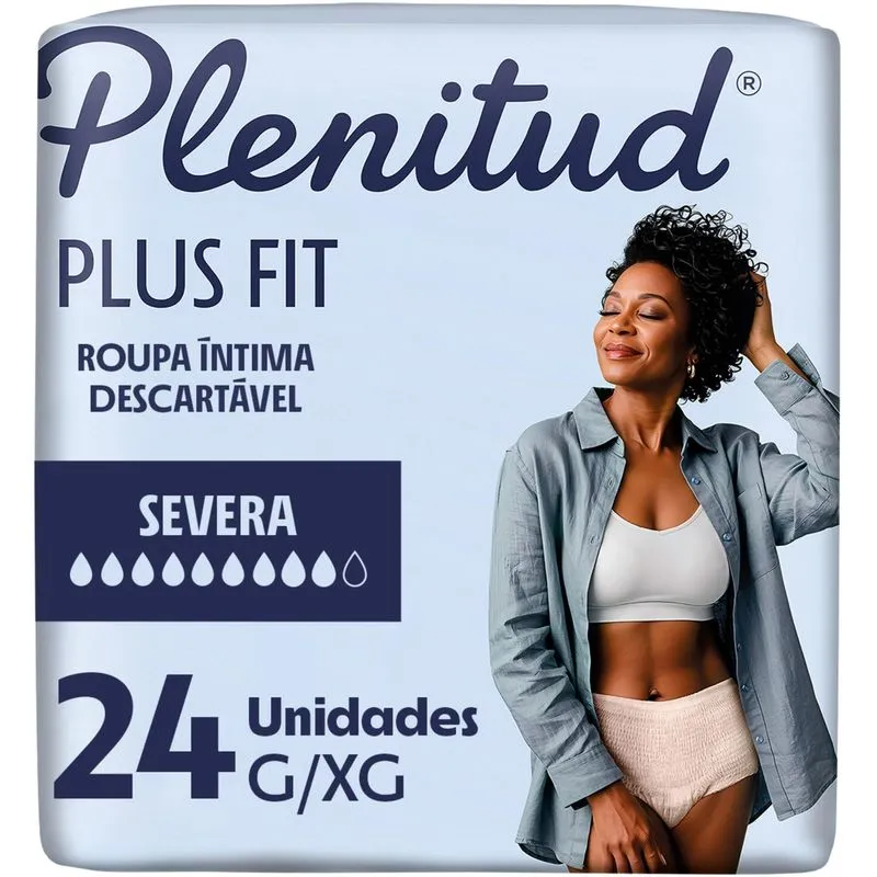 Roupa Íntima Descartável Plenitud Plus Fit Livre De Vazamentos G/XG 24 Unidades