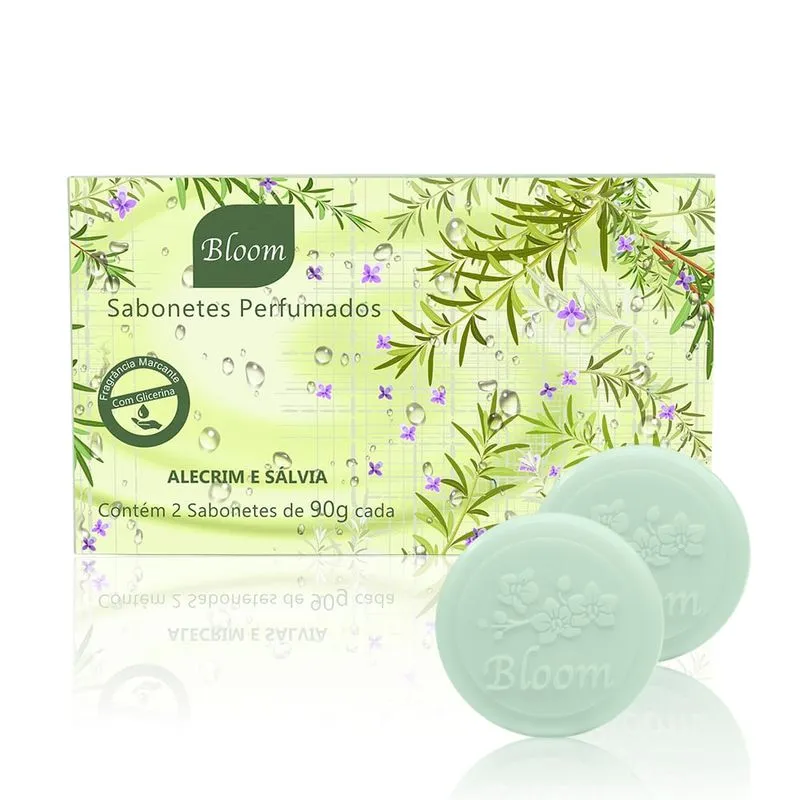 Sabonete Bloom 90g Estojo c/ 2 Unidades Alecrim & Sálvia