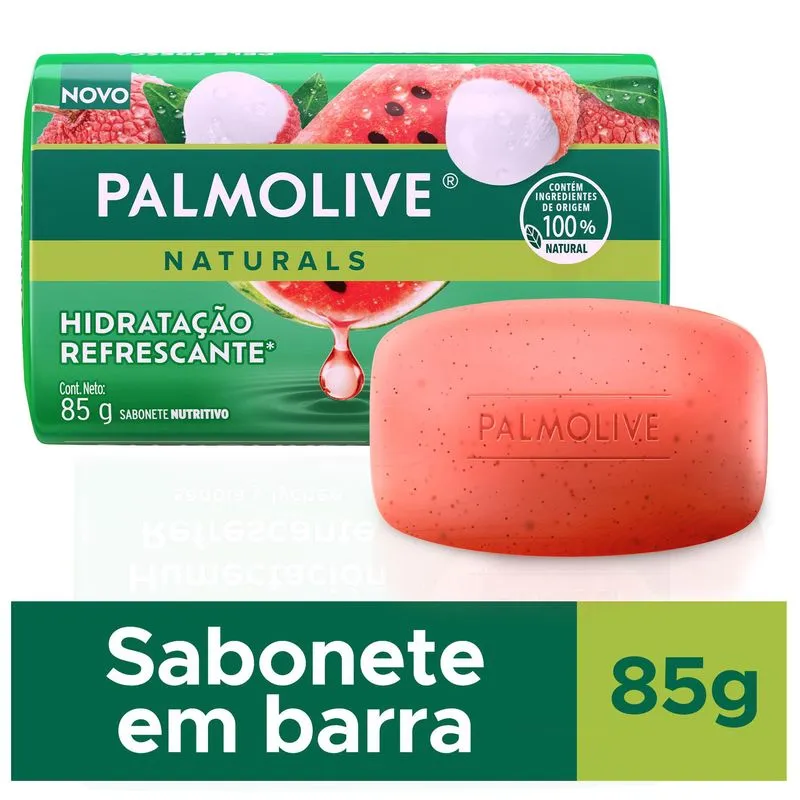Kit Sabonete em Barra Palmolive Naturals Melancia e Lichia 85g 6 Unidades