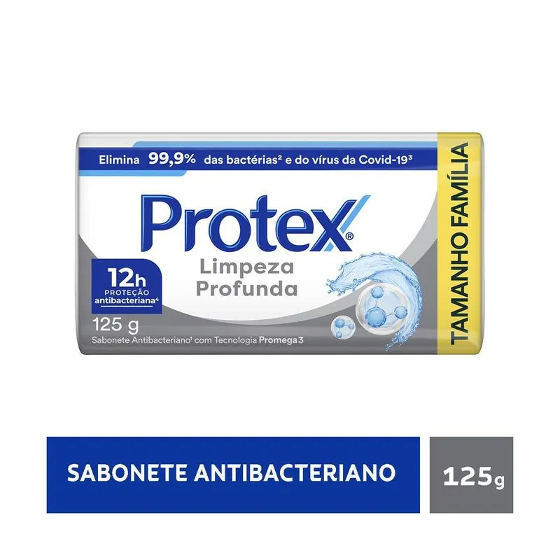 Sabonete Em Barra Protex Antibacteriano Limpeza Profunda 125g