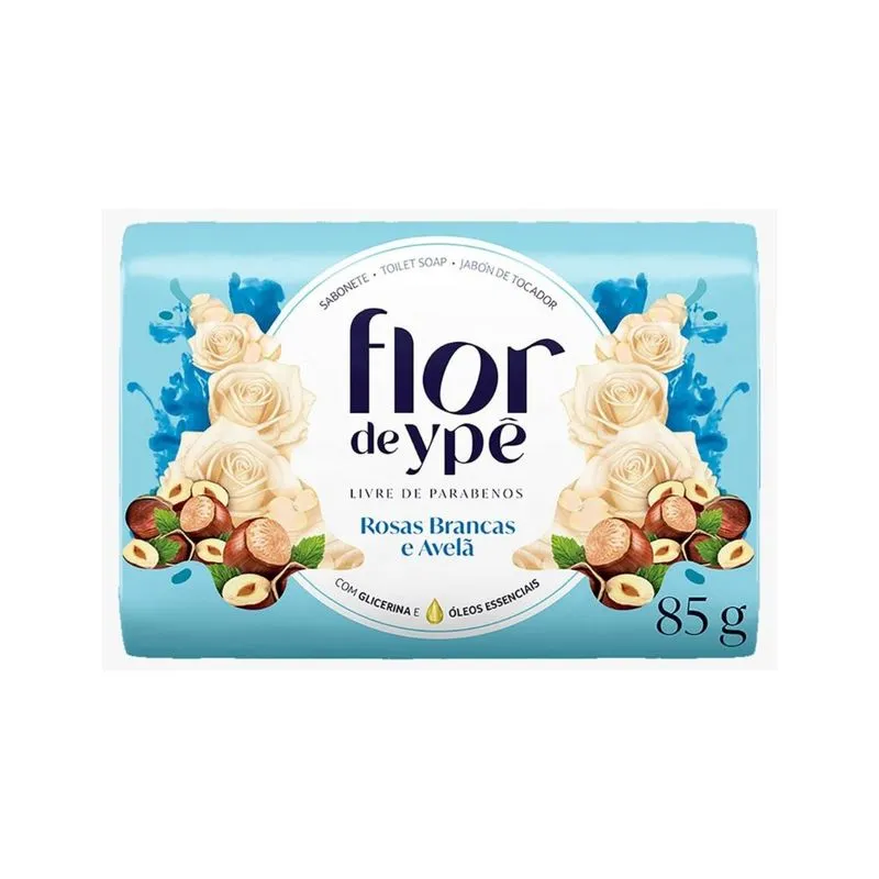 Sabonete em Barra Flor de Ypê Rosas Brancas e Avelã 85g