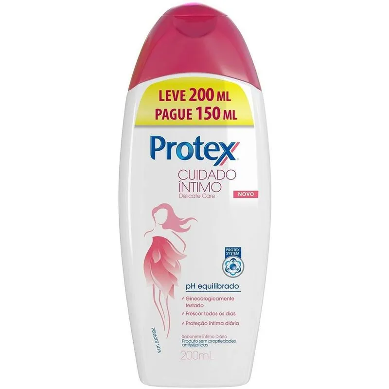 Sabonete Líquido Íntimo Protex Cuidado Íntimo Delicate Care 200ml Promo