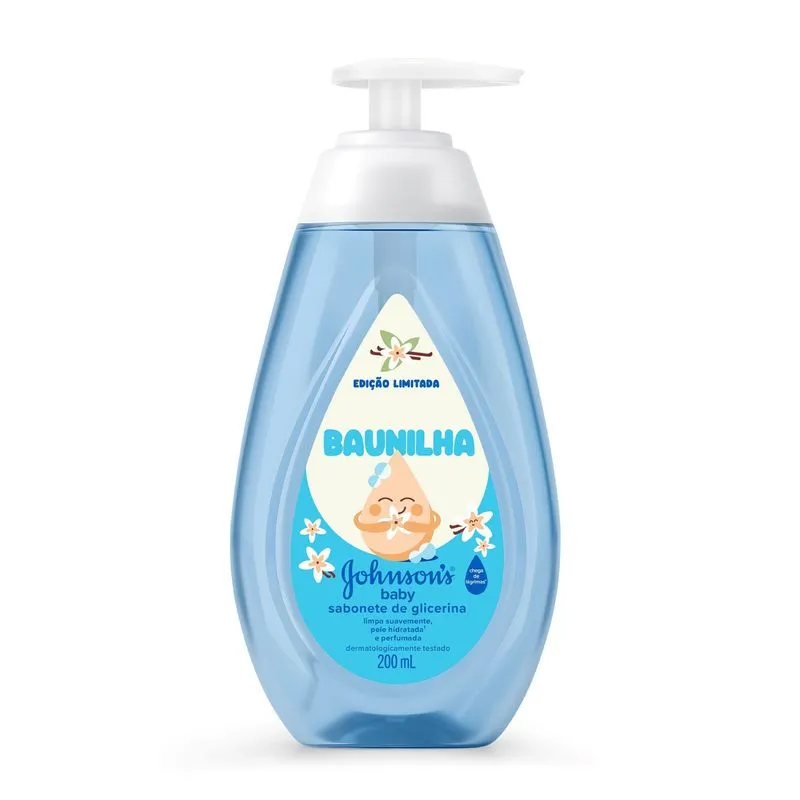 Sabonete Líquido Infantil Johnsons Baby Glicerina Baunilha 200ml