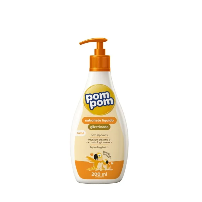 Sabonete Líquido Infantil Pom Pom Glicerinado 200ml