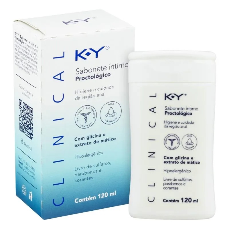 Sabonete Líquido Íntimo K-Y Proctológico Com Glicina E Extrato De Mático Clinical 120ml