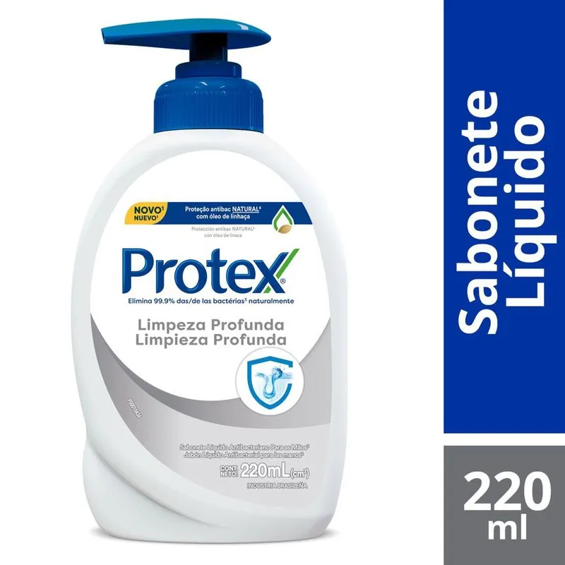 Sabonete Líquido Protex Limpeza Profunda para as Mãos Antibacteriano 220ml