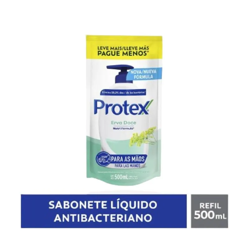 Sabonete Líquido Protex Antibacteriano Erva-Doce 500ml Refil