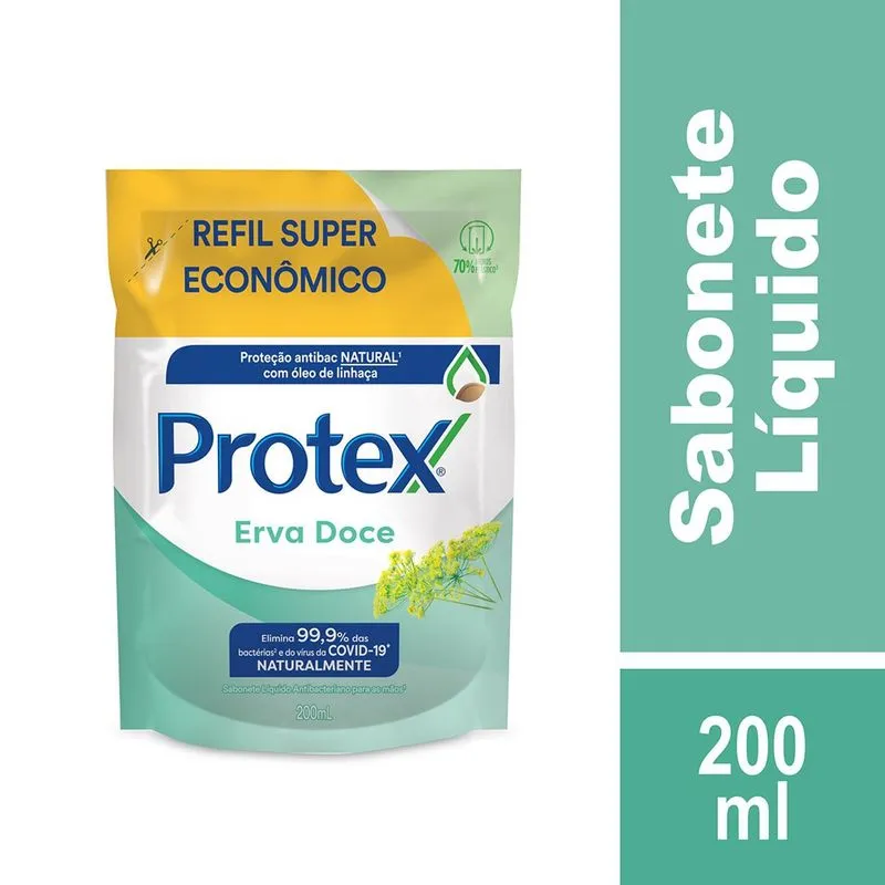 Sabonete Líquido Protex Antibacteriano Erva Doce Refil 200ml