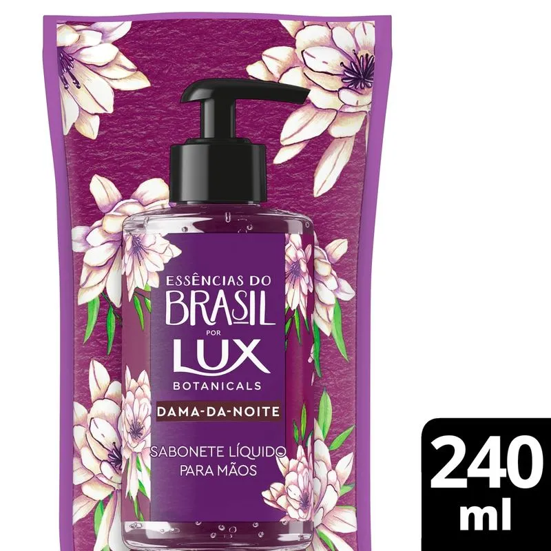 Sabonete Líquido Lux Botanicals Essências do Brasil Dama da Noite Refil 240ml