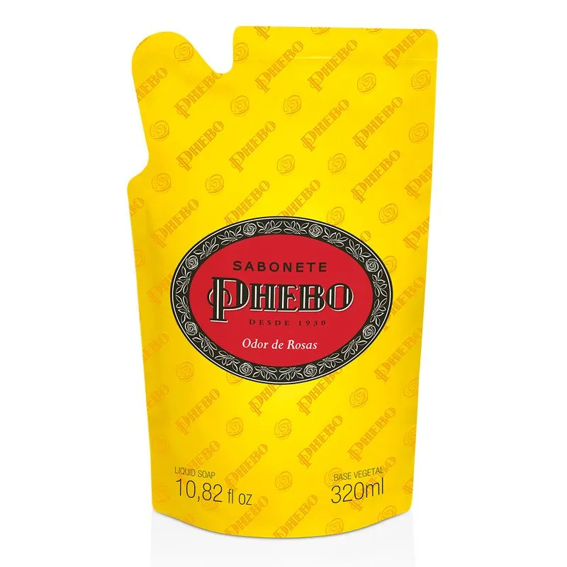 Sabonete Líquido de Glicerina Phebo Tradicional Odor de Rosas Refil 320ml
