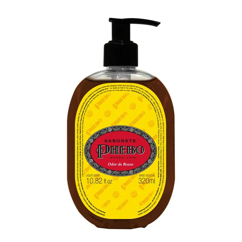 Sabonete Líquido de Glicerina Phebo Tradicional Odor de Rosas 320ml