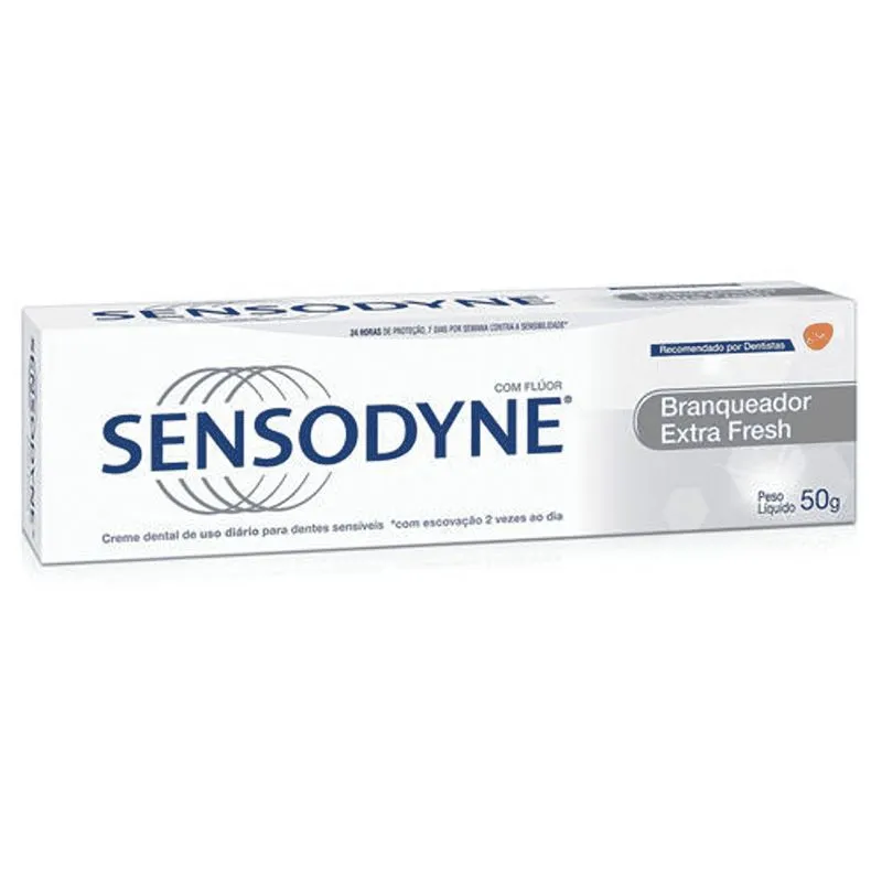 Creme Dental Sensodyne Branqueador Extra Fresh Anti Tártaro para Dentes Sensíveis 50g