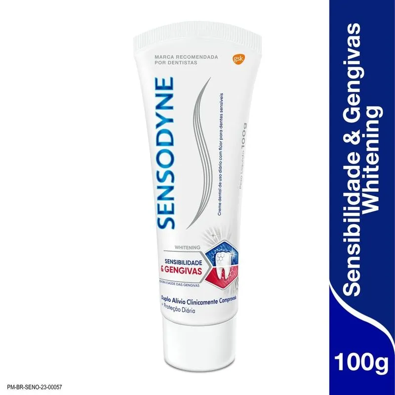 Creme Dental Sensodyne Sensibilidade e Gengivas Whitening 100g