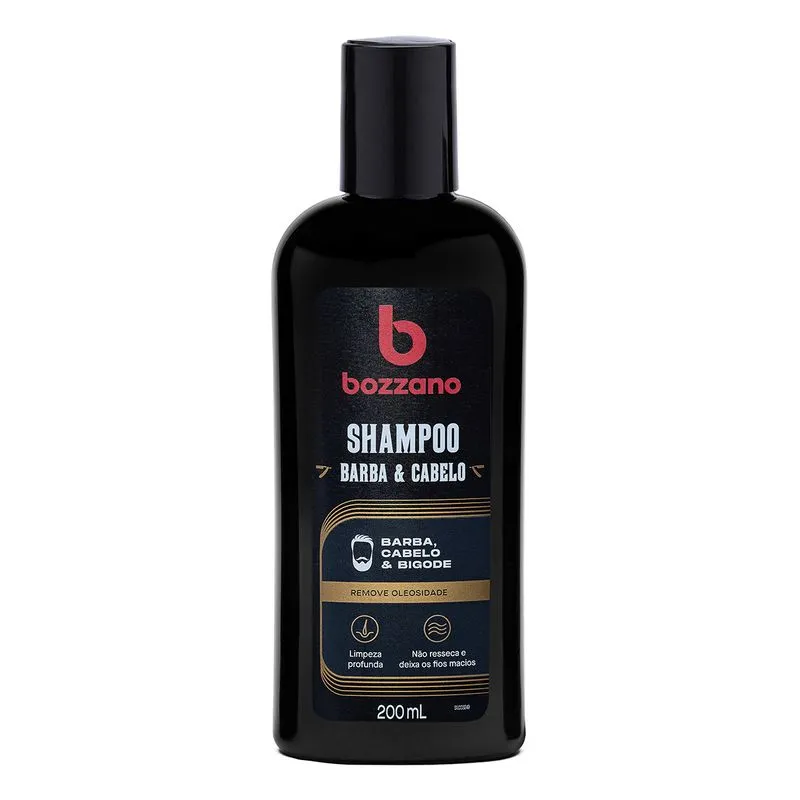Shampoo Bozzano Barba, Cabelo e Bigode Limpeza Profunda 200ml