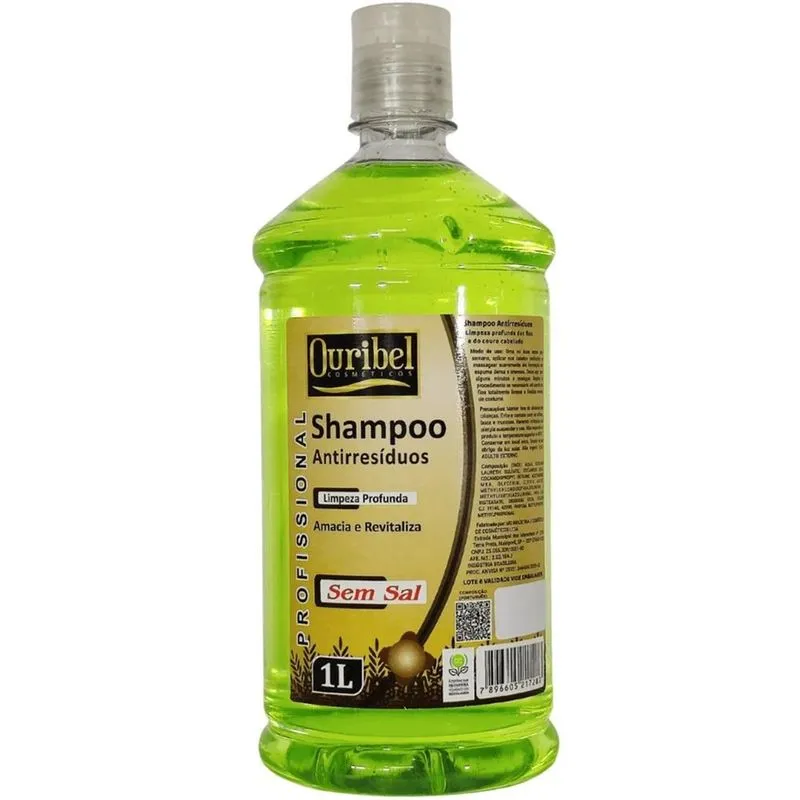 Shampoo Antirresíduos Ouribel 1 Litro – Limpeza Profunda Capilar