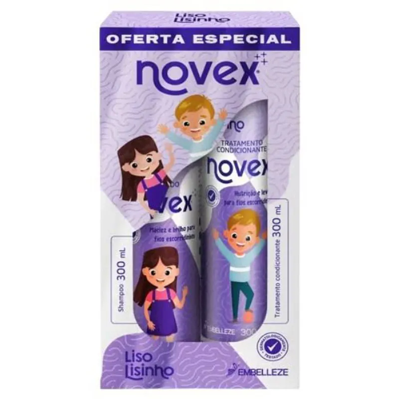 Shampoo + Condicionador Infantil Novex 300ml Liso Lisinho
